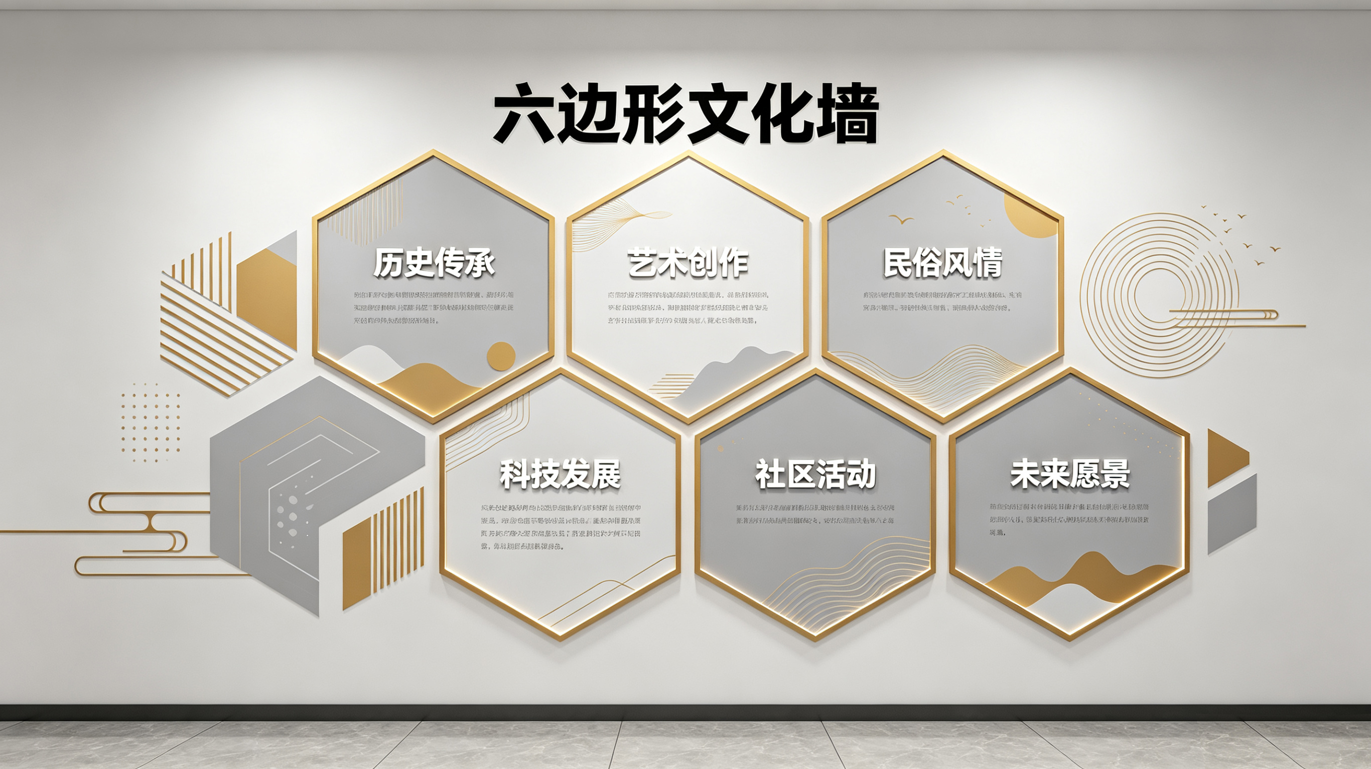 岳池企业文化墙 | 六边形信息美学